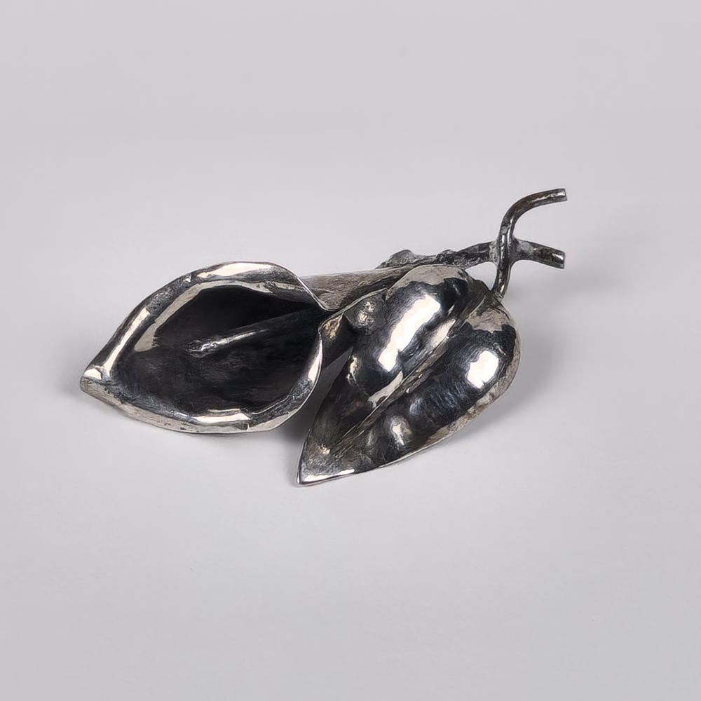 By Lampl Sterling Silver Calla Lily Brooch Signed & Stamped Art Deco MCM 1940s